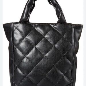 The Drop Women's Bella Small Tote Bag Black Quilted - NWT